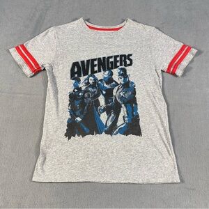 Marvel Unisex Gray Avengers T-Shirt with Red Trim, size 10/12